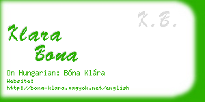 klara bona business card