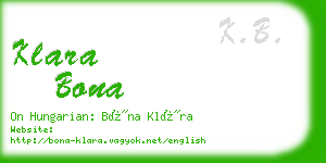 klara bona business card